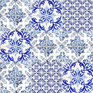 Azulejos IV Portuguese decorative blue tiles Traditional outside wall decor