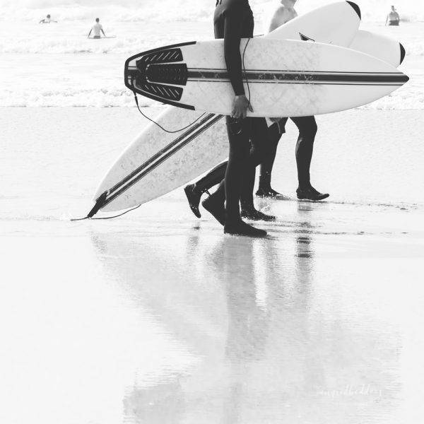 Surfers walking by seaside: catch a wave VI