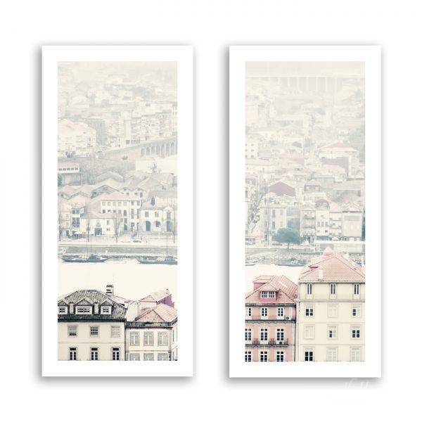 Diptych photographic print of Oporto city