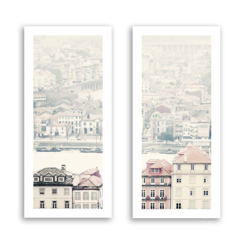 Diptych photographic print of Oporto city