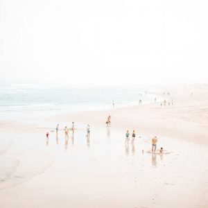 Beach photography of "at the beach V" in serene pastel colors
